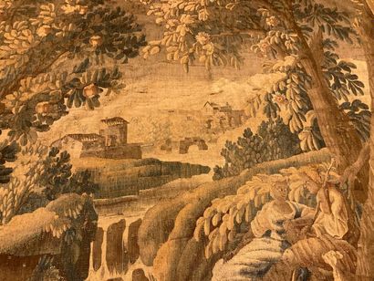 AUBUSSON [attribué à] "Pastorale", XVIIIe, tapisserie, 272x233 cm env. [altérations...
